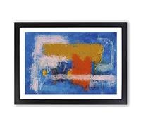 Big Box Art Abstract Painting Vol.70 by S.Johnson Framed Wall Art Picture Print Ready to Hang, Black A2 (62 x 45 cm)