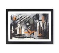 Big Box Art Abstract Painting Vol.73 by S.Johnson Framed Wall Art Picture Print Ready to Hang, Black A2 (62 x 45 cm)