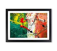 Big Box Art Abstract Painting Vol.76 by S.Johnson Framed Wall Art Picture Print Ready to Hang, Black A2 (62 x 45 cm)