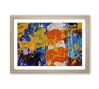 Big Box Art Abstract Painting Vol.80 by S.Johnson Framed Wall Art Picture Print Ready to Hang, Oak A2 (62 x 45 cm)