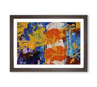 Big Box Art Abstract Painting Vol.80 by S.Johnson Framed Wall Art Picture Print Ready to Hang, Walnut A2 (62 x 45 cm)