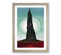 Big Box Art Abstract Plant by Joseph Stella Framed Wall Art Picture Print Ready to Hang, Oak A2 (62 x 45 cm)
