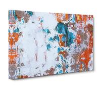 Big Box Art Abstract Vol.144 by S.Johnson Canvas Wall Art Framed Picture Print, 30 x 20 Inch (76 x 50 cm), Grey, Blue, Red