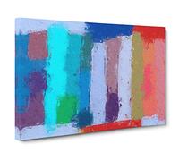 Big Box Art Abstract Vol.224 by S.Johnson Canvas Wall Art Framed Picture Print, 30 x 20 Inch (76 x 50 cm), Blue, Purple, Orange, Green