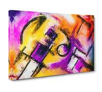 Big Box Art Abstract Vol.56 by S.Johnson Canvas Wall Art Framed Picture Print, 30 x 20 Inch (76 x 50 cm), Pink, Brown, Purple, Maroon, Yellow
