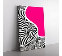 Big Box Art Abstract Zebra Lines No.2 Canvas Wall Art Print Ready to Hang Picture, 76 x 50 cm (30 x 20 Inch), Pink, White, Black