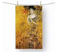 Big Box Art Adele Bloch Bauer by Gustav klimt - 100% Cotton (72 x 44 cm) Kitchen Tea Towel, Dish Cloth for Drying, Cleaning and Washing - Absorbent and Quick Drying