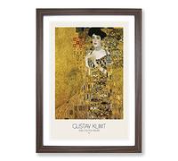 Big Box Art Adele Bloch-Bauer with Border by Gustav Klimt Framed Wall Art Picture Print Ready to Hang, Walnut A2 (62 x 45 cm)