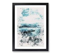 Big Box Art Aerial View of The Isle of Skye in Scotland Watercolour Framed Wall Art Picture Print Ready to Hang, Black A2 (62 x 45 cm)