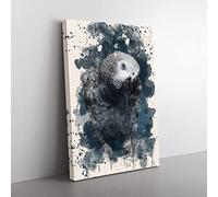 Big Box Art African Grey Parrot French Cream Canvas Wall Art Print Ready to Hang Picture, 76 x 50 cm (30 x 20 Inch), Multi-Coloured