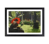 Big Box Art Afternoon in The Garden by Charles Curran Framed Wall Art Picture Print Ready to Hang, Black A2 (62 x 45 cm)