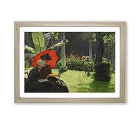 Big Box Art Afternoon in The Garden by Charles Curran Framed Wall Art Picture Print Ready to Hang, Oak A2 (62 x 45 cm)