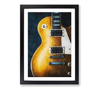 Big Box Art Aged Electric Guitar Painting Framed Wall Art Picture Print Ready to Hang, Black A2 (62 x 45 cm)