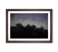 Big Box Art Airplane Above The Mountain in Abstract Framed Wall Art Picture Print Ready to Hang, Walnut A2 (62 x 45 cm)