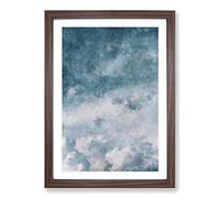 Big Box Art Airplane Flying Through The Clouds Painting Framed Wall Art Picture Print Ready to Hang, Walnut A2 (62 x 45 cm)