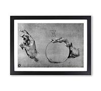 Big Box Art Albrecht Durer Hand of God The Father Framed Wall Art Picture Print Ready to Hang, Oak A2 (62 x 45 cm)