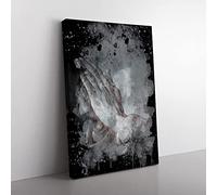 Big Box Art Albrecht Durer Praying Hands Coal Black Canvas Wall Art Print Ready to Hang Picture, 76 x 50 cm (30 x 20 Inch), Multi-Coloured