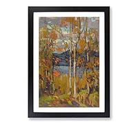 Big Box Art Algonquin in October by Tom Thomson Framed Wall Art Picture Print Ready to Hang, Black A2 (62 x 45 cm)