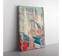 Big Box Art Allies Day in May by Childe Hassam Canvas Wall Art Print Ready to Hang Picture, 76 x 50 cm (30 x 20 Inch), Grey, Brown, Grey