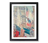 Big Box Art Allies Day in May by Childe Hassam Framed Wall Art Picture Print Ready to Hang, Black A2 (62 x 45 cm)