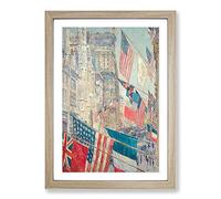 Big Box Art Allies Day in May by Childe Hassam Framed Wall Art Picture Print Ready to Hang, Oak A2 (62 x 45 cm)