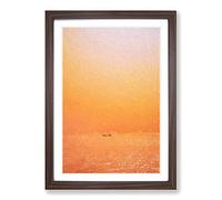 Big Box Art Alone on a Boat in Nigeria Framed Wall Art Picture Print Ready to Hang, Walnut A2 (62 x 45 cm)