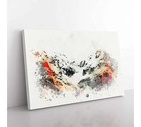 Big Box Art Alpenglow Upon The Mountains in Abstract Canvas Wall Art Print Ready to Hang Picture, 76 x 50 cm (30 x 20 Inch), White, Grey, Brown, Orange, Red