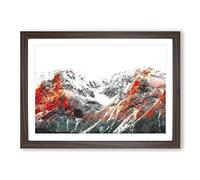Big Box Art Alpenglow Upon The Mountains Painting Framed Wall Art Picture Print Ready to Hang, Walnut A2 (62 x 45 cm)