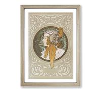 Big Box Art Alphonse Mucha Byzantine Framed Wall Art Picture Print Ready to Hang, Oak A2 (62 x 45 cm)