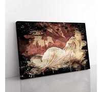 Big Box Art Alphonse Mucha Dusk Coal Black Canvas Wall Art Print Ready to Hang Picture, 76 x 50 cm (30 x 20 Inch), Multi-Coloured