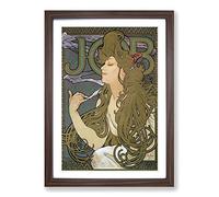 Big Box Art Alphonse Mucha Job Framed Wall Art Picture Print Ready to Hang, Walnut A2 (62 x 45 cm)