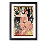 Big Box Art Alphonse Mucha Job Rolling Papers Framed Wall Art Picture Print Ready to Hang, Oak A2 (62 x 45 cm)