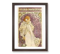Big Box Art Alphonse Mucha La Dame Aux Camelias Framed Wall Art Picture Print Ready to Hang, Walnut A2 (62 x 45 cm)