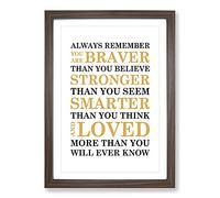 Big Box Art Always Remember Typography Framed Wall Art Picture Print Ready to Hang, Walnut A2 (62 x 45 cm)