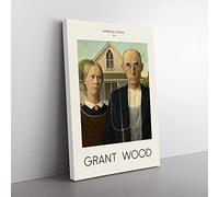 Big Box Art American Gothic Grant Wood Canvas Wall Art Print Ready to Hang Picture, 76 x 50 cm (30 x 20 Inch), Exhibition