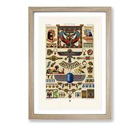 Big Box Art An Egyptian Pattern by Albert Racinet Framed Wall Art Picture Print Ready to Hang, Oak A2 (62 x 45 cm)