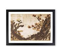 Big Box Art Ancient Plum Tree by Katsushika Hokusai Framed Wall Art Picture Print Ready to Hang, Black A2 (62 x 45 cm)