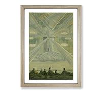 Big Box Art Andante by Mikalojus Konstantinas Framed Wall Art Picture Print Ready to Hang, Oak A2 (62 x 45 cm)