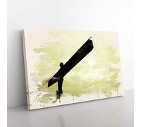 Big Box Art Angel of The North Newcastle French Cream Canvas Wall Art Print Ready to Hang Picture, 76 x 50 cm (30 x 20 Inch), Multi-Coloured