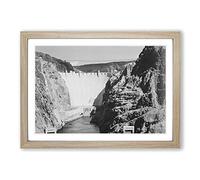 Big Box Art Ansel Adams Boulder Dam from Across The Colorado River 2 Framed Wall Art Picture Print Ready to Hang, Oak A2 (62 x 45 cm)