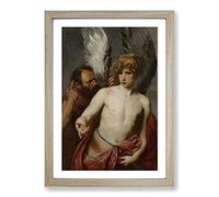 Big Box Art Anthony Van Dyck Daedalus and Icarus Framed Wall Art Picture Print Ready to Hang, Oak A2 (62 x 45 cm)