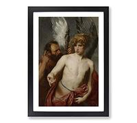Big Box Art Anthony Van Dyck Daedalus and Icarus Framed Wall Art Picture Print Ready to Hang, Oak A2 (62 x 45 cm)