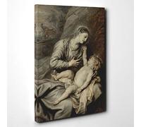 Big Box Art Anthony Van Dyck Rest on The Flight into Egypt Canvas Wall Art Print Ready to Hang Picture, 30 x 20 Inch (76 x 50 cm), Multi-Coloured