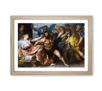 Big Box Art Anthony Van Dyck The Taking of Samson Framed Wall Art Picture Print Ready to Hang, Oak A2 (62 x 45 cm)