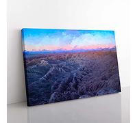 Big Box Art Anza-Borrego Desert California in Abstract Canvas Wall Art Print Ready to Hang Picture, 76 x 50 cm (30 x 20 Inch), Blue, Lavender, Grey, Turquoise, Blue