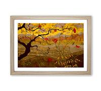 Big Box Art Apple Tree with Red Fruit by Paul Ranson Framed Wall Art Picture Print Ready to Hang, Oak A2 (62 x 45 cm)