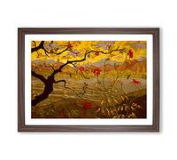 Big Box Art Apple Tree with Red Fruit by Paul Ranson Framed Wall Art Picture Print Ready to Hang, Walnut A2 (62 x 45 cm)