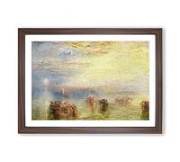 Big Box Art Approach to Venice by Joseph Mallord William Turner Framed Wall Art Picture Print Ready to Hang, Walnut A2 (62 x 45 cm)
