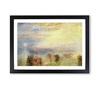 Big Box Art Approach to Venice by Joseph Mallord William Turner Framed Wall Art Picture Print Ready to Hang, Black A2 (62 x 45 cm)