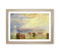 Big Box Art Approach to Venice by Joseph Mallord William Turner Framed Wall Art Picture Print Ready to Hang, Oak A2 (62 x 45 cm)